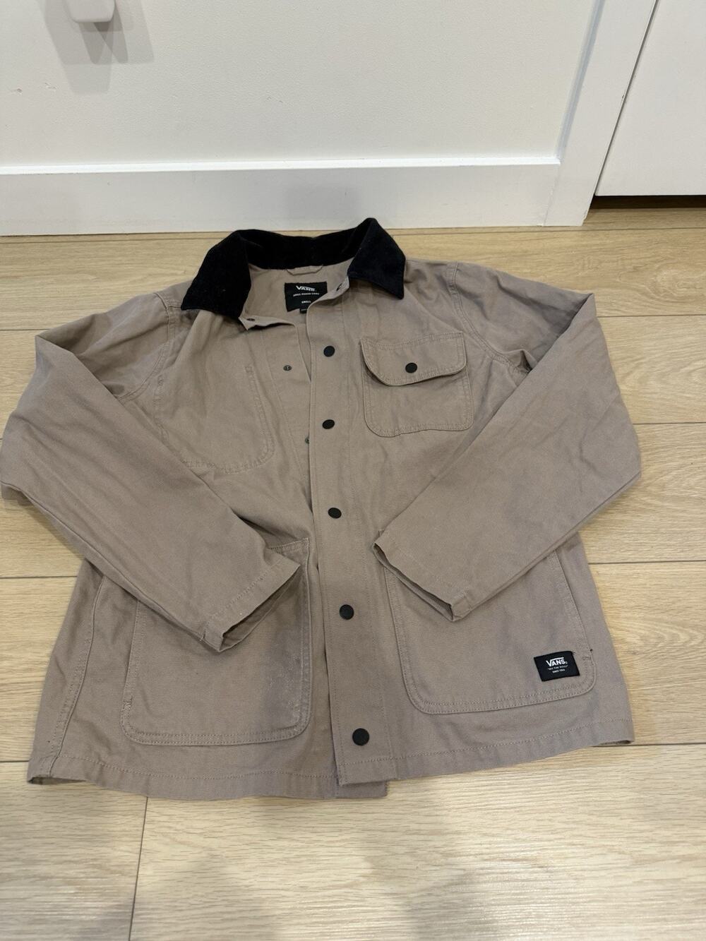 Vans Drill Chore Coat Barn Jacket Full Zip Snap Front Corduroy Collar Mens Small